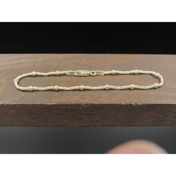7" Sterling Silver Chain Braided Style Orb Bracelet Vintage Elegant Beautiful - Picture 2 of 6